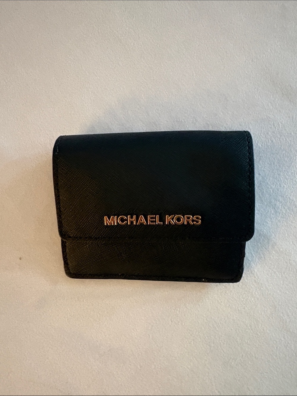Michael Kors Black Card Holder with Gold Logo